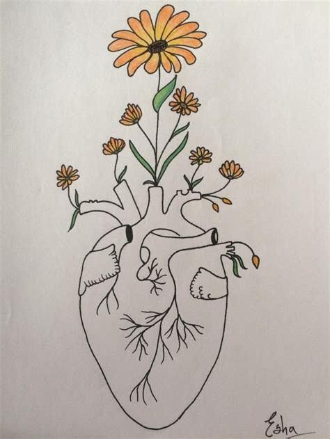 Motivational Drawing Drawings Heart Drawing Flower Drawing