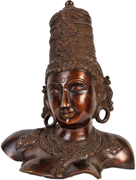 12 Devi Parvati Bust In Brass Handmade Made In India Exotic India Art