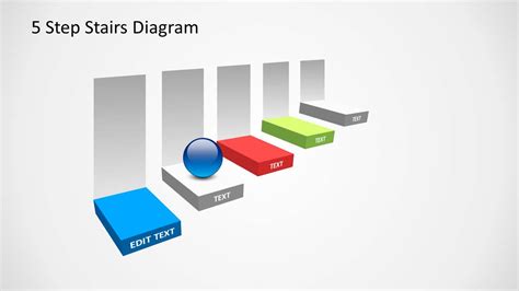 5 Step Stairs Diagram Template For Powerpoint Slidemodel