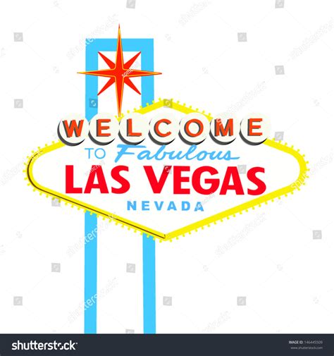 Welcome To Las Vegas Sign On White Stock Vector Illustration 146445509