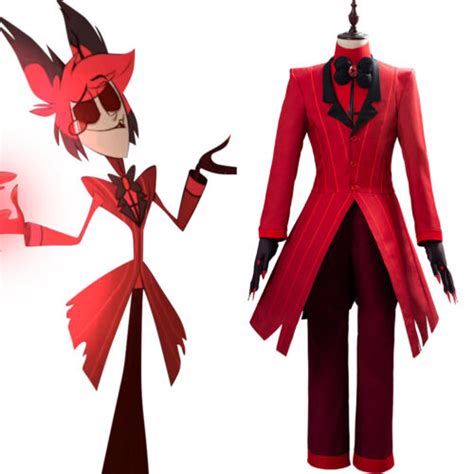 Hazbin Hotel Alastor Cosplay Costume Uniform Halloween Outfit Red Suit