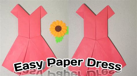 How To Make An Origami Paper Dress Origami Paper Folding Craft Youtube