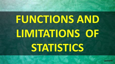 Functions And Limitations Of Statistics Youtube