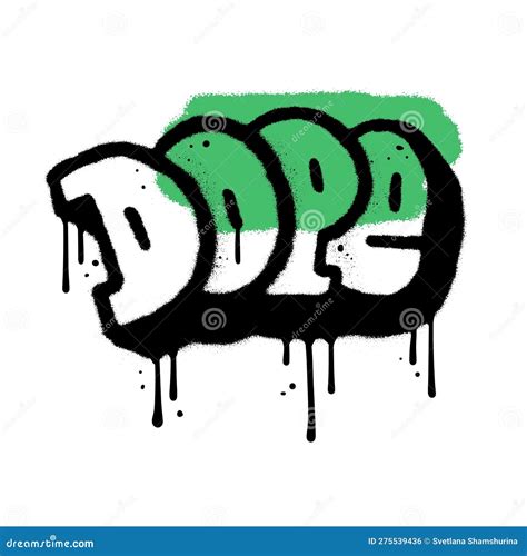 Dope Spray Painted Urban Graffiti Word Sprayed Isolated With Green