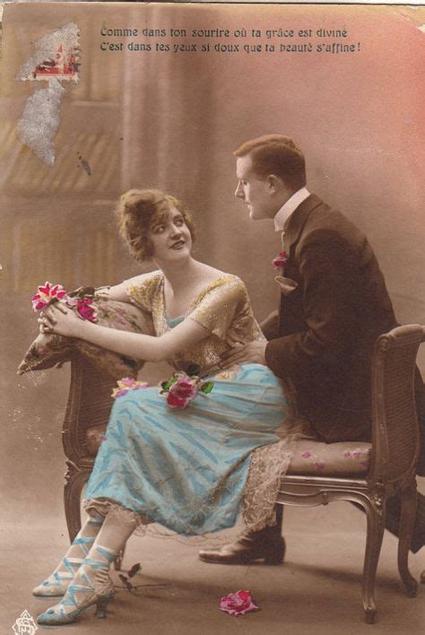 Vintage French Romantic Lovers Postcard By Parisbookandpaper 5 60 With Images French