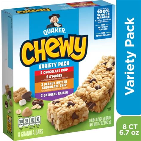 Quaker Chewy Granola Bars Variety Pack 8 Ct 084 Oz Smiths Food