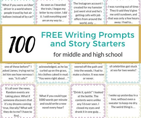 100 Writing Prompts And Story Starters For Middle School And High School