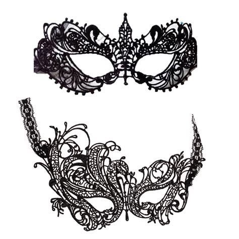 2pcs Black Lace Masks Sexy Lace Half Face Party Masquerade Mask Cosplay
