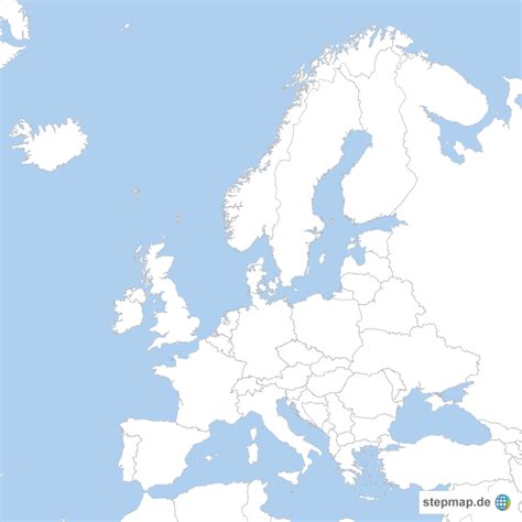 Europa ist der zweite kleinste kontinent der welt durch bereich. StepMap - Europakarte leer - Landkarte für Europa