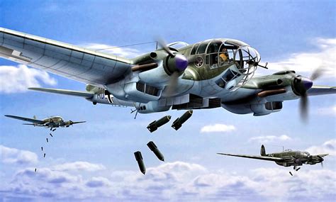Germany Art Bomber Heinkel The Second World War He 111 Wwii