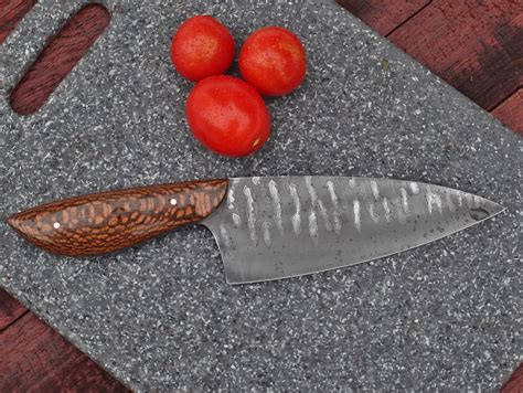 6 Inch Custom Chefs Knife Leopard Wood