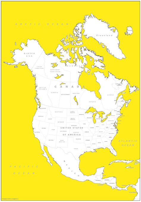 Canvas Coloured North America Map Uk Free Delivery Cosmographics Ltd