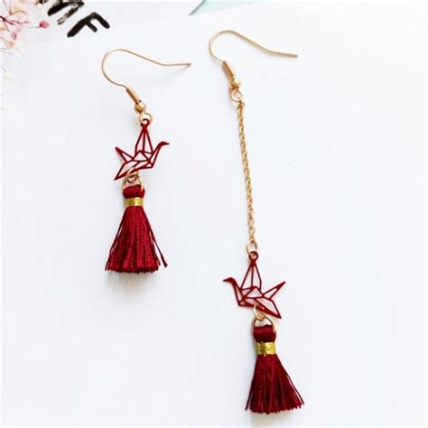 Purple Geishajapanese Earrings Japanese Temple