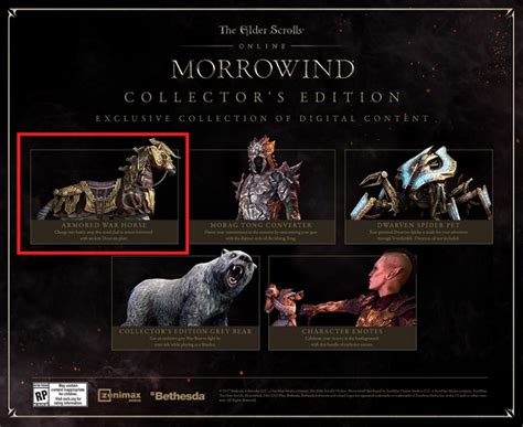 Eso Morrowind Collectors Edition Is £20 More For Ten In Game Items