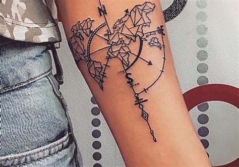 Tatuagem Tattoo Mapa Mundi Viagem Rosa Dos Ventos Geometric My Xxx