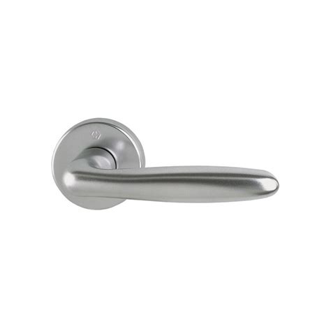 Boutons pour porte entrée (4). Poignée de porte look inox sur rosace VERONA