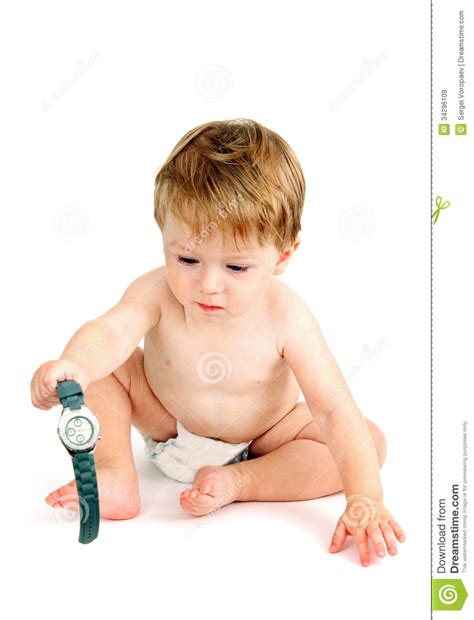 Little Boy In A Diaper Stock Image Image Of Child