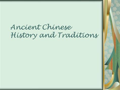 Ppt Unit 4 Chinese Traditions Overview And Introduction Powerpoint