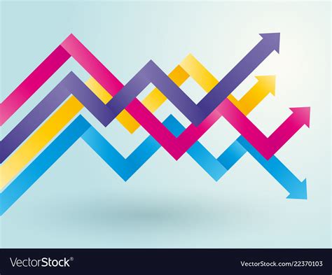 Chart Of Colored Arrows Royalty Free Vector Image