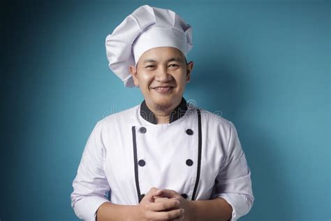 Happy Proud Asian Chef Smiling At Camera Stock Image Image Of