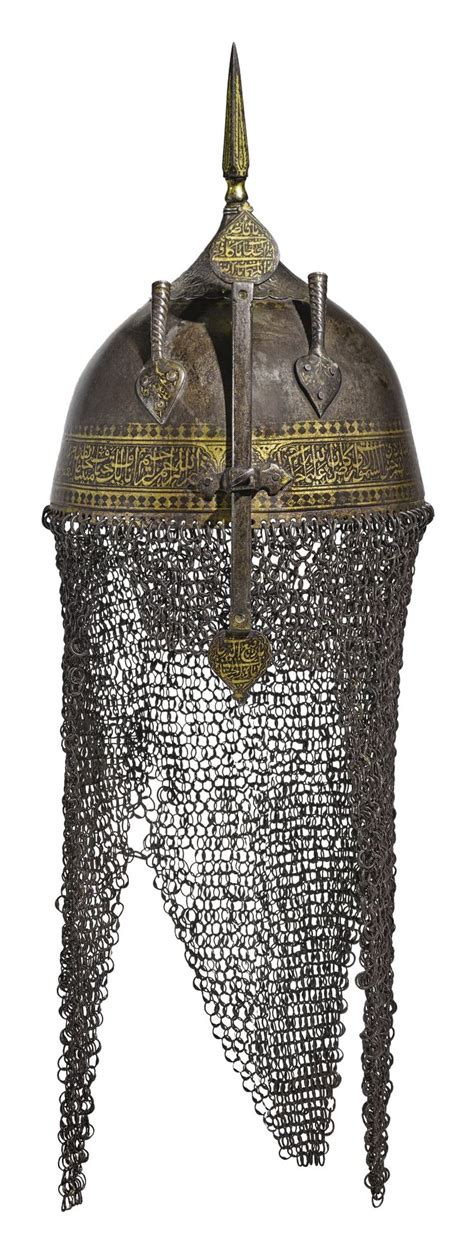 a safavid or zand gold overlaid steel helmet persia 17th 18th century estimate 10 000 — 15 000