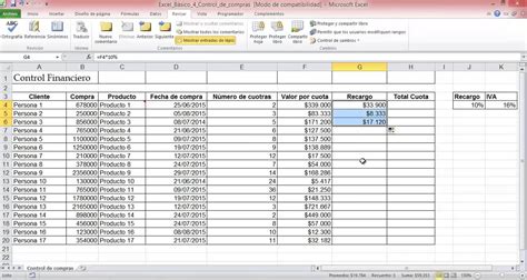 Control De Compras Excel Básico 4 Youtube