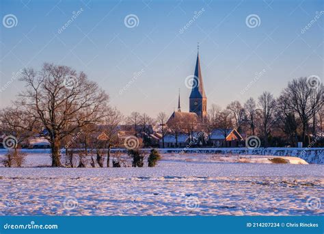 Winter Has Arrived In The Dutch Village Of Delden Netherlands Stock