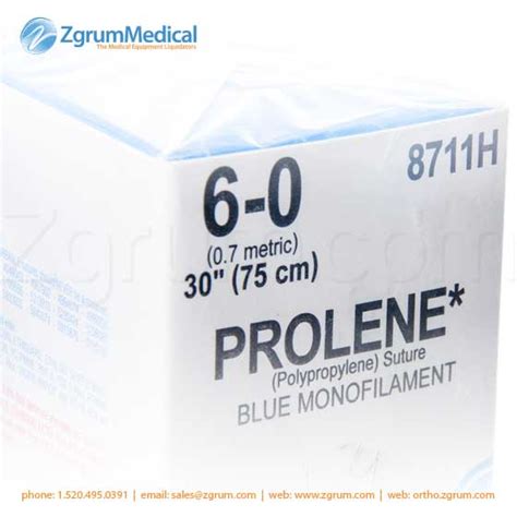 Ethicon 8711h 6 0 Prolene Suture Blue Monofilament Zgrum Medical