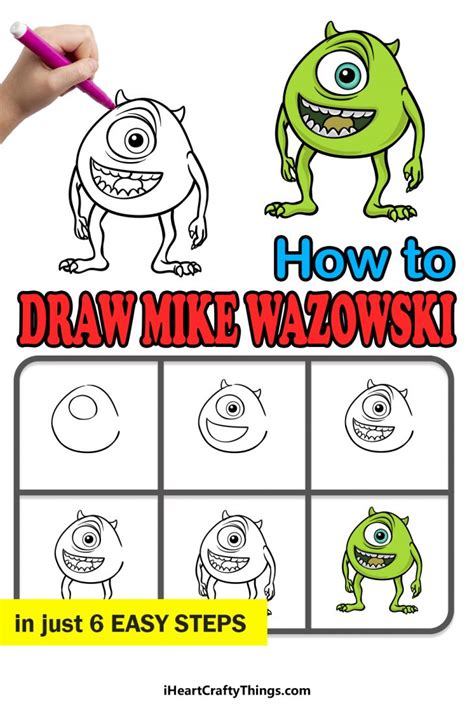 Mike Wazowski Drawing How To Draw Mike Wazowski Step By Step