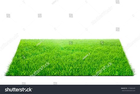 Square Green Grass Field Over White Stock Photo Edit Now 117684349