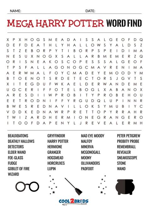 Printable Harry Potter Word Search Cool2bkids 729 Best Images About