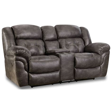 Homestretch 129 Casual Reclining Console Loveseat With Cupholders Turk Furniture Reclining