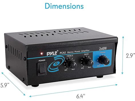 Pyle Pca2 Mini 2x40w Stereo Power Amplifier