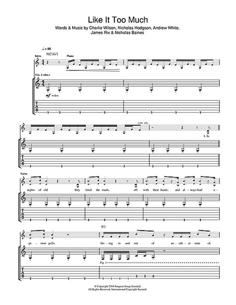 Kaiser Chiefs Like It Too Much Sheet Music Pdf Notes Chords Pop Score Guitar Tab Download