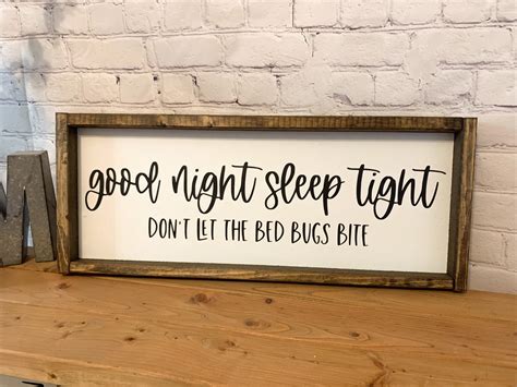 Good Night Sleep Tight Dont Let The Bed Bugs Bight Framed Etsy
