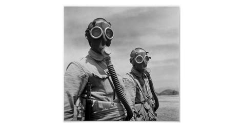 Chinese Soldiers Wearing Gas Masks 1944 Poster Zazzle