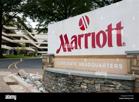 A Logo Sign Outside Of The Headquarters Of Marriott International Inc