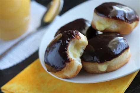 The sides were brushed with a rum syrup and then coated with the cream. Mini Boston Cream Donuts | Dessert Now, Dinner Later!