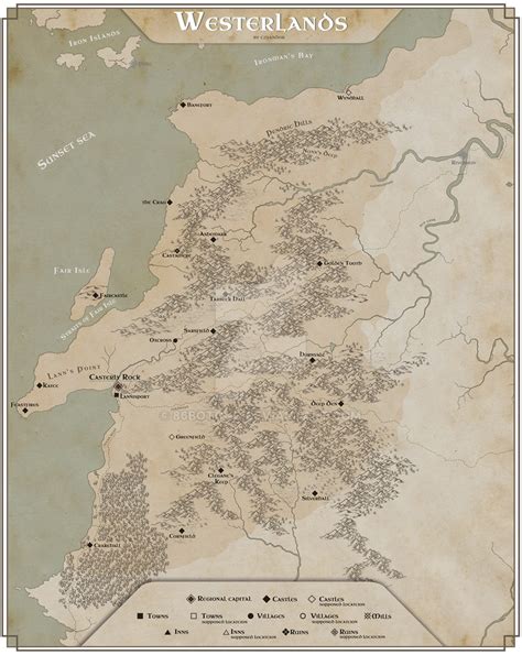 The Westerlands Map Westeros By 86botond On Deviantart