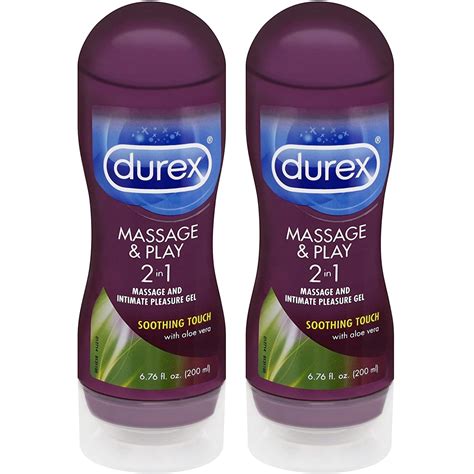 durex 2 in1 massage and play lubricant soothing touch with aloe vera 6 76 oz 2 pack walmart