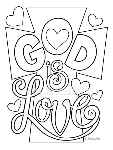 Today i have something special to share with you! God is Love / Love One Another 2 coloring pages for ...