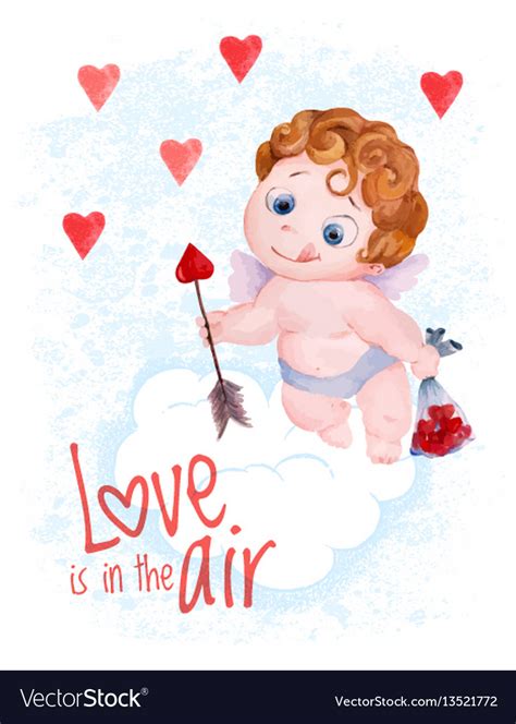 Valentines Day Cupid Angel Royalty Free Vector Image
