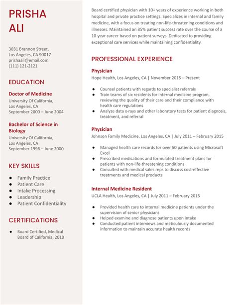 Medical Doctor Resume Examples And Templates For 2024