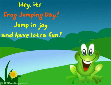 A Cute Wish On Frog Jumping Day Free Frog Jumping Day Ecards 123