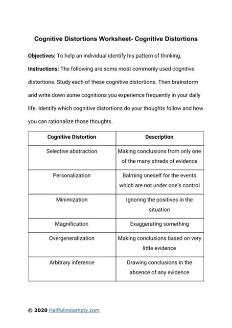 Teaching children to read is an important skill they'll use for the rest of their lives. Cognitive Distortions Worksheets (7+) | OptimistMinds