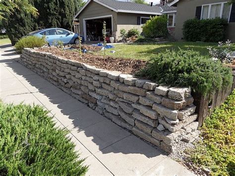 Retaining Wall From Broken Concrete For The Yard Pinterest