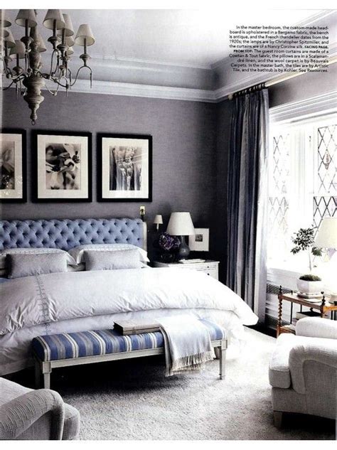Master bedroom decorating ideas grey walls. Bedroom- Dark grey textured walls, black and white photos and blue accents--romantic ...