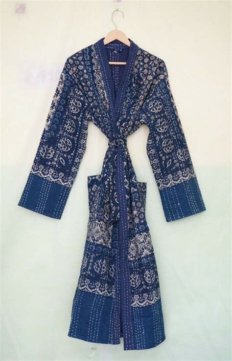 Printed Kantha Quilts Cotton Kimono Robe Size Free Size At Rs