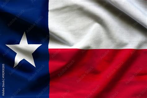 Fabric Texture Of The Texas Flag Flags From The Usa Stock Photo
