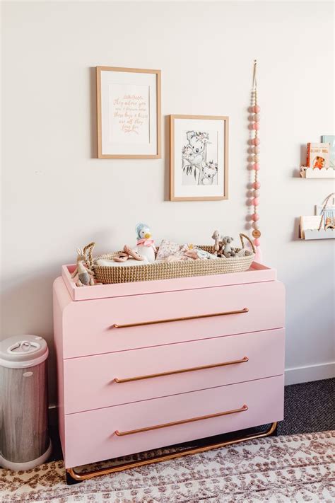 Estelle Change Table Blush Pink Changing Table Baby Nursery
